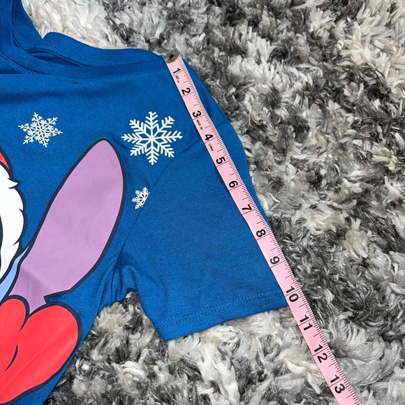 Disney Stitch Christmas Graphic Short Sleeve T-Shirt - Picture 6 of 7